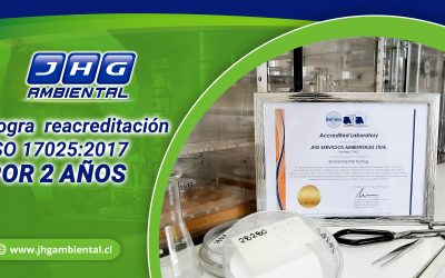 Reacreditación de JHG SERVICIOS AMBIENTALES bajo norma ISO/IEC 17025.